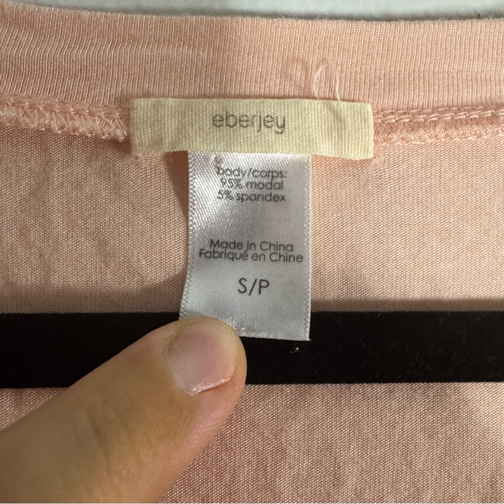 Eberjey Gisele Modal Pajama Top Blush Pink Tie Waist Sleepwear S - Picture 2 of 5
